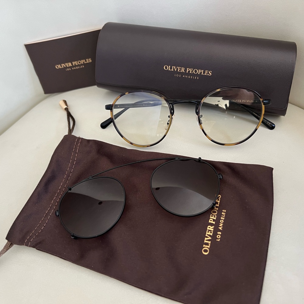 Oliver Peoples Brunello Cucinelli Artemio Glasses with sunglass clip